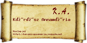 Kárász Annamária névjegykártya