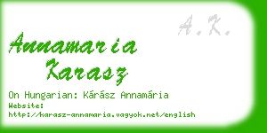 annamaria karasz business card