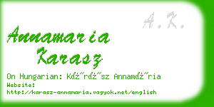 annamaria karasz business card